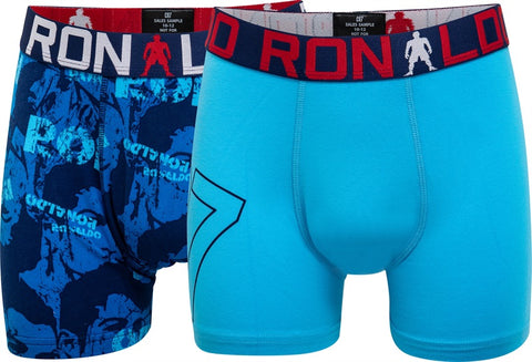 Ronaldo CR7 Trunk 2 Pack Aqua Blue Print