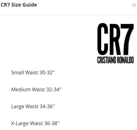 Cr7 Size Chart
