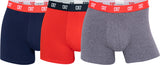 CR7 Mens Organic Cotton Blend 3 Pack Trunks - Navy, Red, Grey